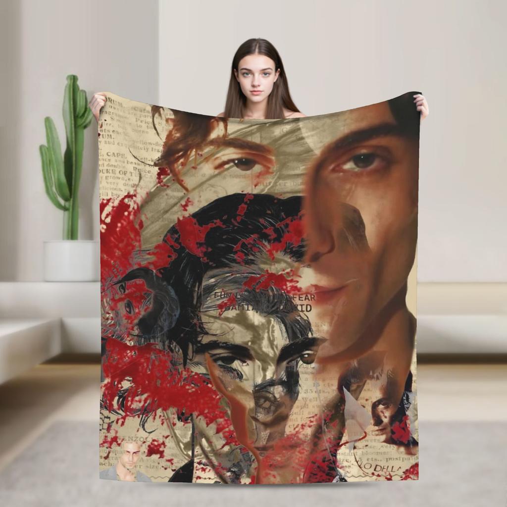 Damiano David Flannel Blankets Autumn Super Soft Throw Blanket for Kids Adult Home Decor Pattern Bedspread Sofa Bed Cover