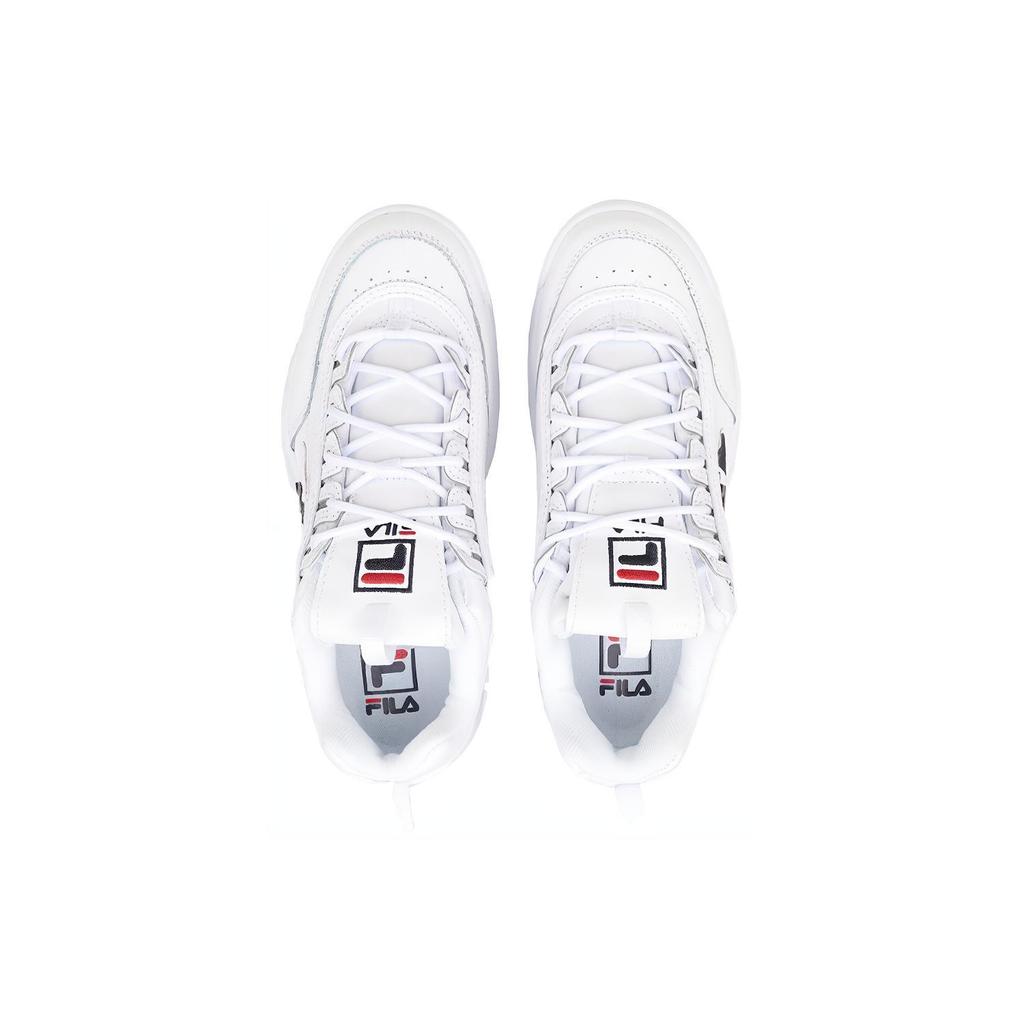 New FILA Low Top Side Logo Daddy Shoes 'White Black' 1FM00863D_121