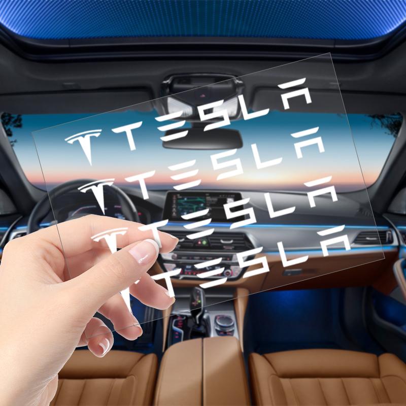 4Pcs Car Door Handle Stickers Tire Rear View Mirror Decals For Tesla Model 3 Model S Model X Y Roadster Performance