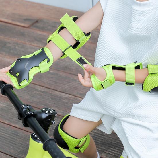 7Pcs/Set Kids Cycling Protective Gear Kit Roller Skate Skateboard Skating Bike Scooter Adjustable Helmet Knee Elbow Pad Wrist Guard Protector