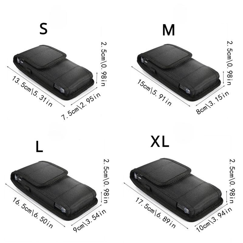 Outdoor Sport Mobile Phone Holster Belt Waist Bag Oxford Nylon Holster for iPhone 15 14 Samsung Huawei Universal Belt Clip Phone Bag