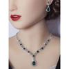 Bridal Jewelry Women's Suit Cross-Border Fashion Crystal Water Drop Necklace Two-Piece Earrings Set Wedding Evening Dress Accessories