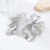 Exaggerate Temperament Irregular Liquid Metal Texture Multi-layer Flower Petal Leaf Leaves Stud Earrings for Women Korea Jewelry