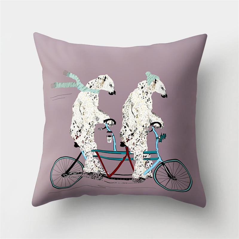 Cute Animal Dog Deer Bear Cushion Cover Home Living Room Sofa Bedroom Decorative Pillow Pillow Cover