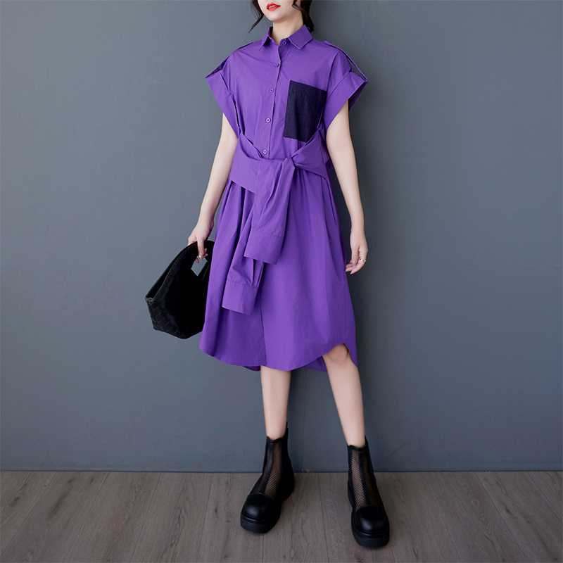 Abiti midi lunghi casual estivi da donna a maniche corte vintage oversize nuovi in abiti eleganti