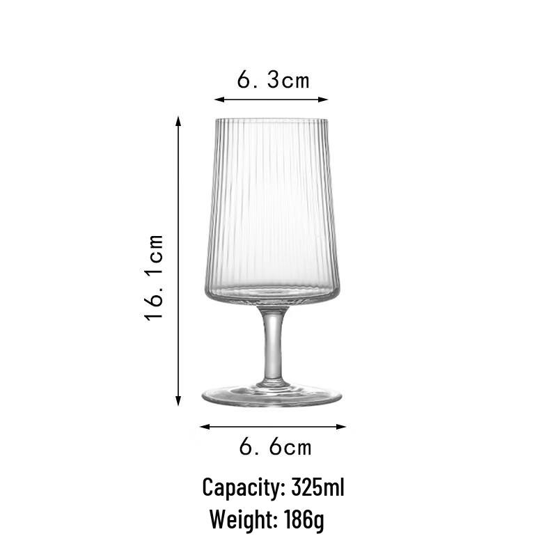 Textured Ribbed Short Stem Wine Glass