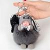 Pendant For Girls Ball Pendant Plush Keychain Pompom Keyring Fluffy Plush Doll Sleeping Baby Doll