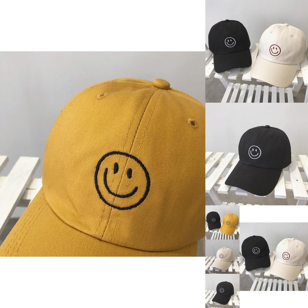 Soft Top Smiley Face Baseball Cap For Women Adjustable Breathable Hat For All Seasons