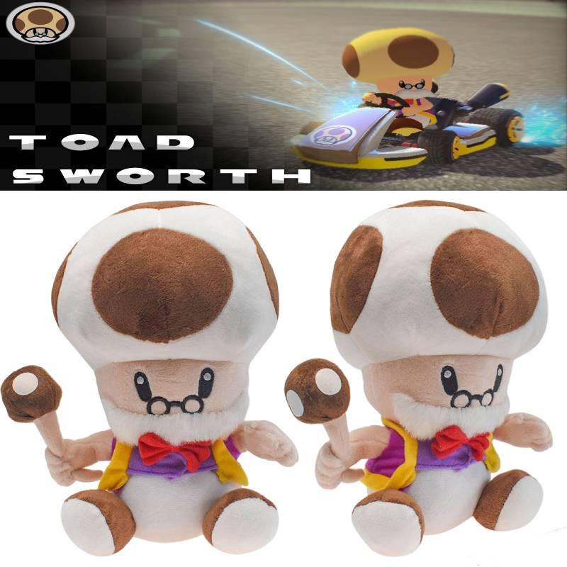 10" Super Mario Toad Mushroom Old Man Plush Toy Soft Doll For Kids And Collectors