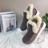 Women's Cross-Border Autumn/Winter Flat Shoes with Plush Fur Trim and Velvet Lining