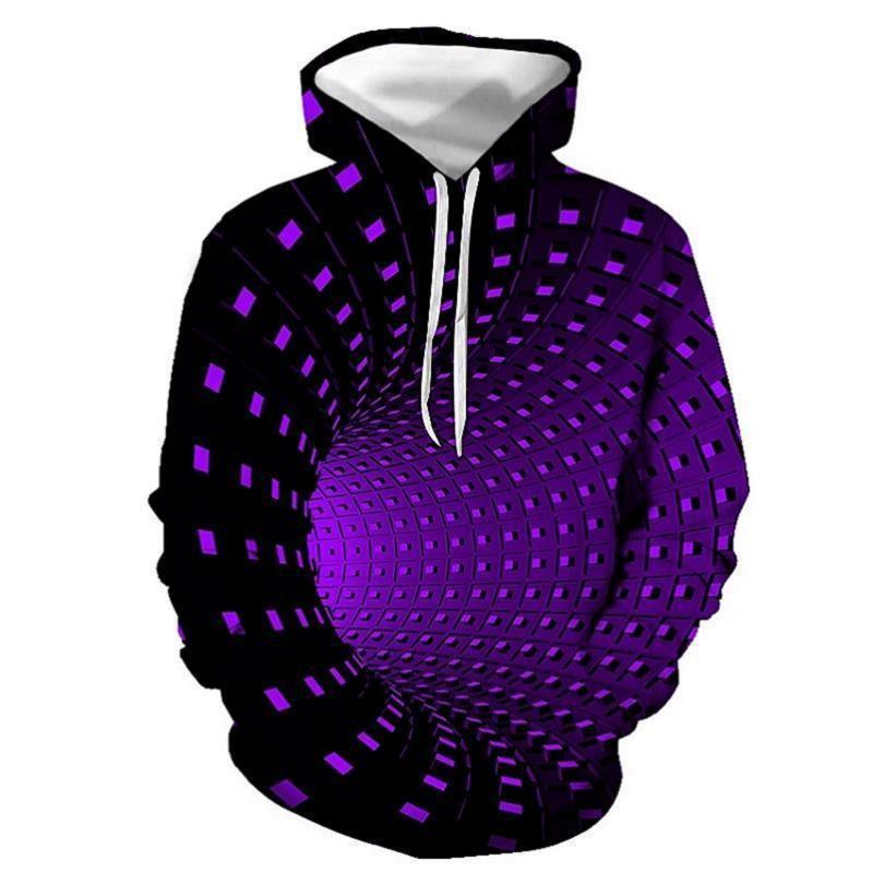 3D Sweater Vortex Print Long Sleeve Hoodie Men's Sportswear