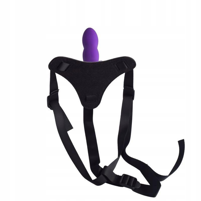 Dildo Analne Proteza strap On Majtki na szelkach 12 cm regulowane Fioletowe