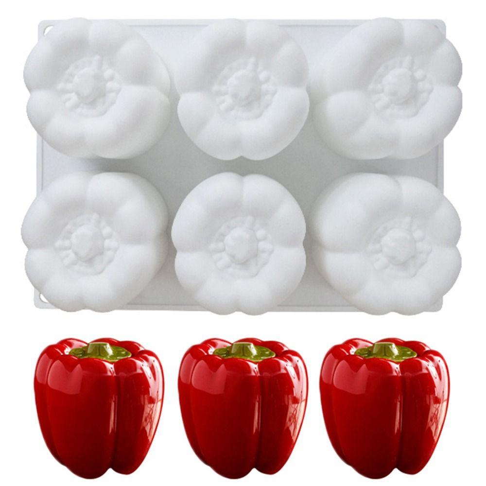 

3D Pepper Shape Candle Mold Silicone Soap Mould Chocolate Mousse Mold DIY белый