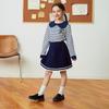 PawinPaw Girls' Striped Lapel Long Sleeve T-Shirt