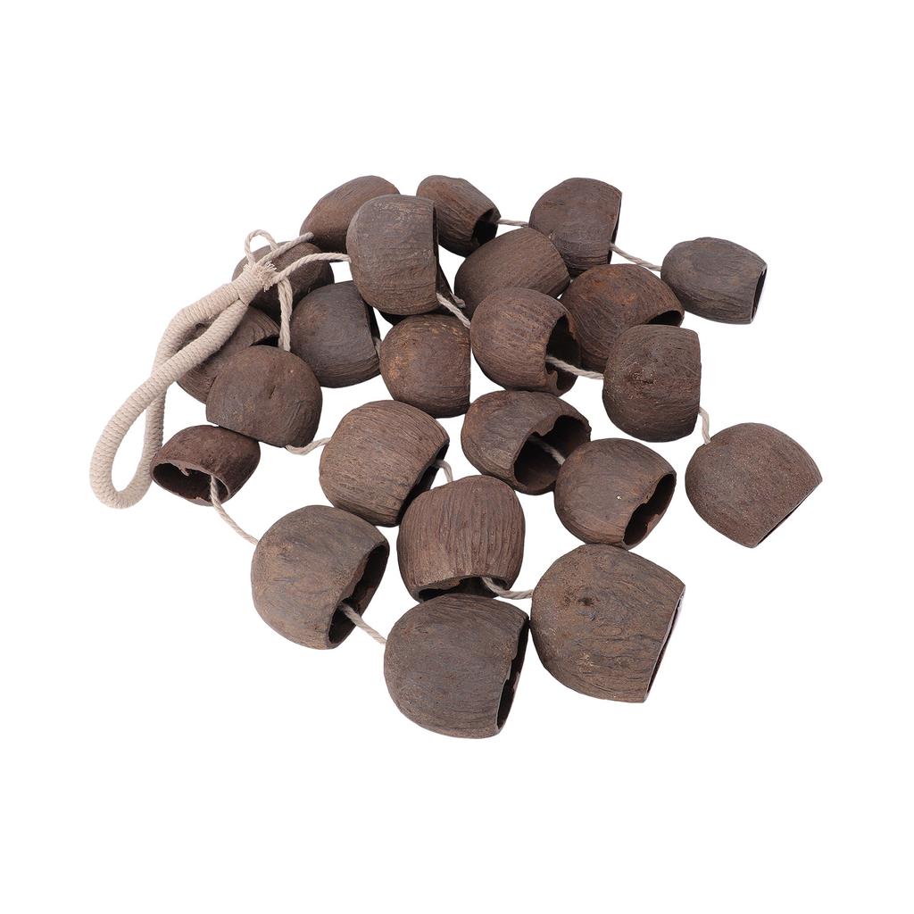 Handmade Natural Shell Wind Chime Composed of 24 Natural Nutshell Yoga Meditation Instrument Shell Shaker Indoor