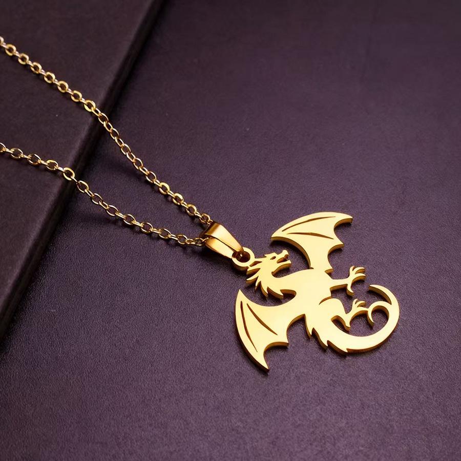 New Magic Dragon Pendant Titanium Steel Necklace Jewelry Men's Accessories