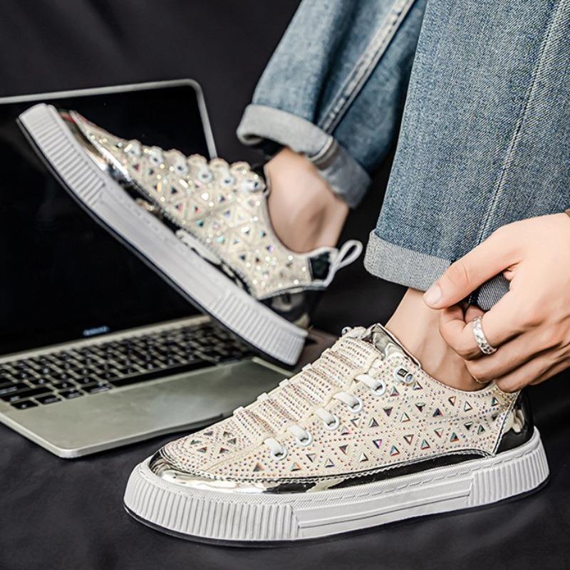 Mode Herrenmode Trend Lässige Low-Top-Sportschuhe 2025 Herbst Neu Strass-Design Bequem Vielseitig Slipper Klobige Sneaker