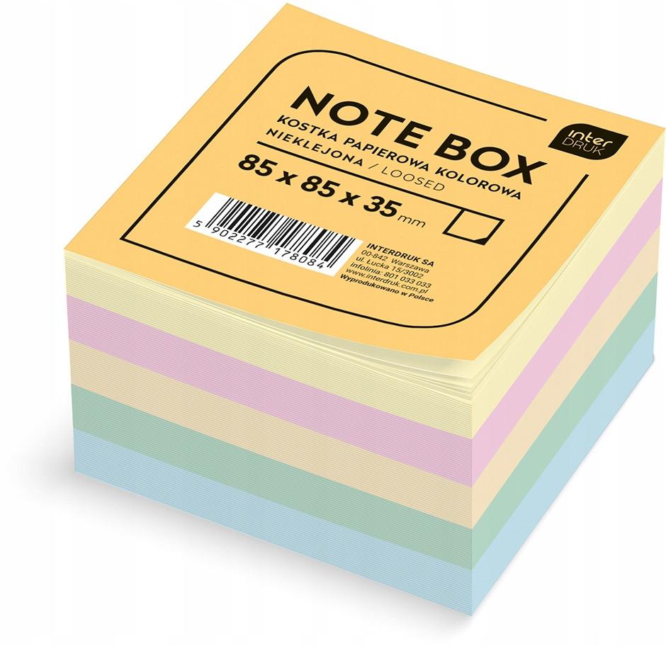 Kostka Notes Biurowa Nieklejona Kolor Interdruk 85X85X35Mm