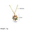 1 Pcs Luxury Cool Wind Flower Shape Gold Plated Copper Pendant With Stainless Steel Chain Combination Necklace