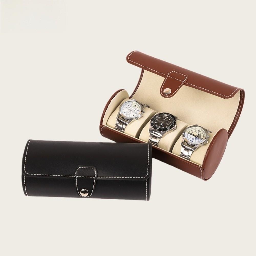 3 Grids Cylinder Watch Storage Box Removable Pillows Watch Organizer Watch Display Case Travel
