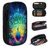 Peacock Feathers Pencil Case for Boys Girls Gifts Pen Box Pencil Bag Stationery Supplies Pen Holder Bag