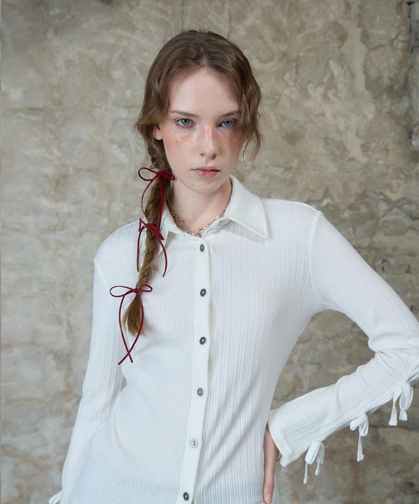 LARTIGENT L13 Ribbon Shirt(White)