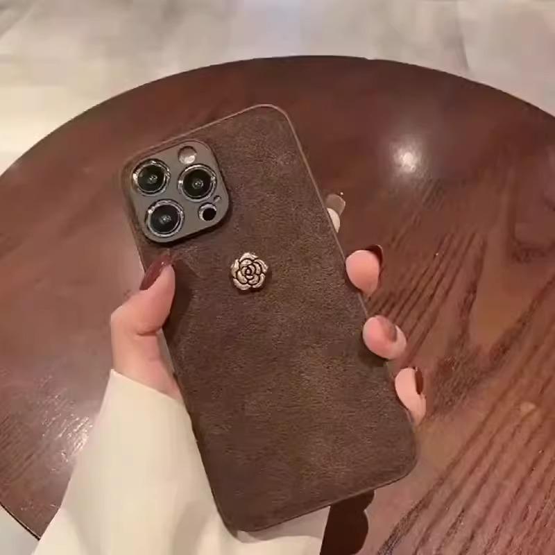 Kožený nárazuvzdorný kryt Camellia pro Apple iPhone 11/12/13Pro/14ProMax