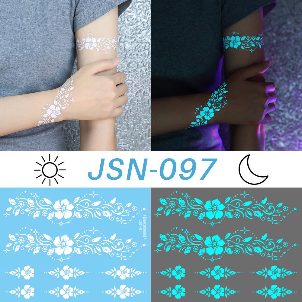 Rikaron Luminous White Henna Mandala & Butterfly Tattoo Stickers - Waterproof.