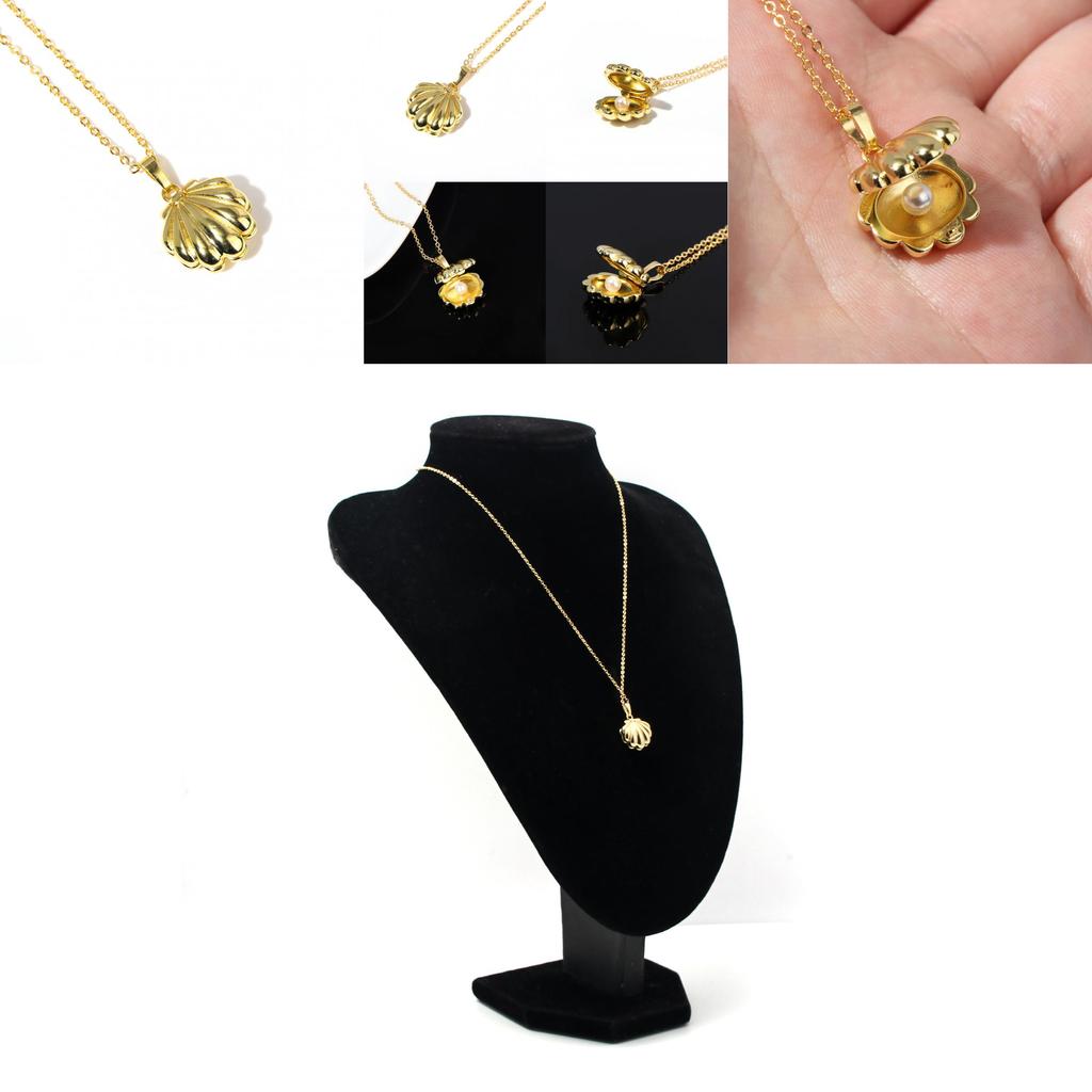 Mermaid Melody Pearl Necklace With Shell Design And Metal Chain For All