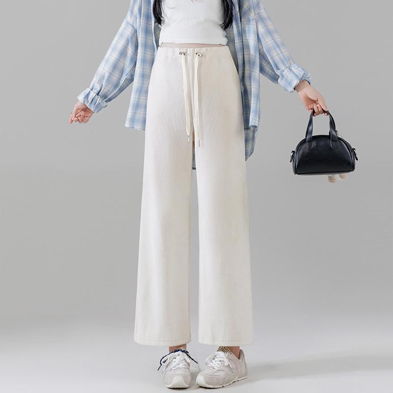 

#Брюки прямого кроя для беременных, тонкие, верхняя одежда, вельветовые брюки с широкими штанинами, весенне-осенние, повседневные, свободные, длиной 3/4 3XL абрикосовый