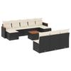 Vidaxl 11-Cz. Garden Lounge Set, Cushions Black Rattan Pe