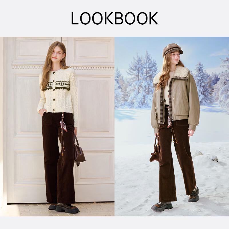 Women's Vintage High-Waist Corduroy Wide-Leg Pants