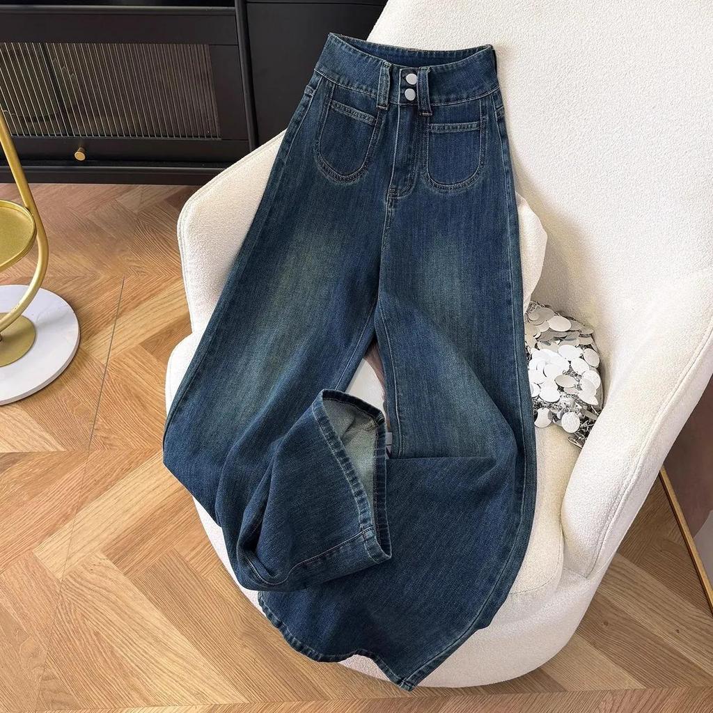 2025 Wide-Leg High-Waisted Flared Jeans for Women - Slimming, Loose Fit 