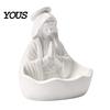 Blessed Mother Mary Decor Our Lady of Grace Statue, Virgin Rosary Holder, Figurine, Catholic Religious Home Centerpiece for Altar Bookshelf