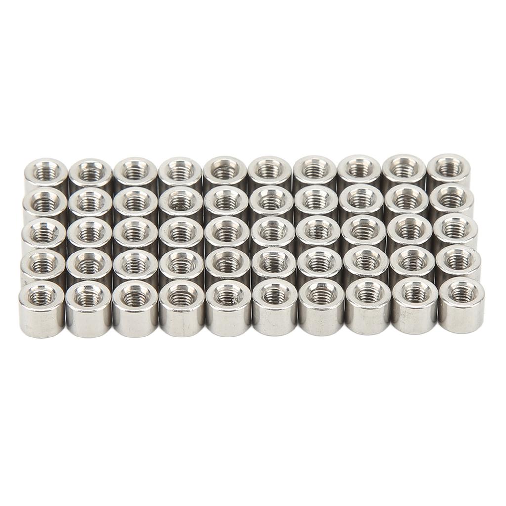 50PCS Round Connector Nuts 304 Stainless Steel M3 Female Thread Cylindrical Coupling Nut