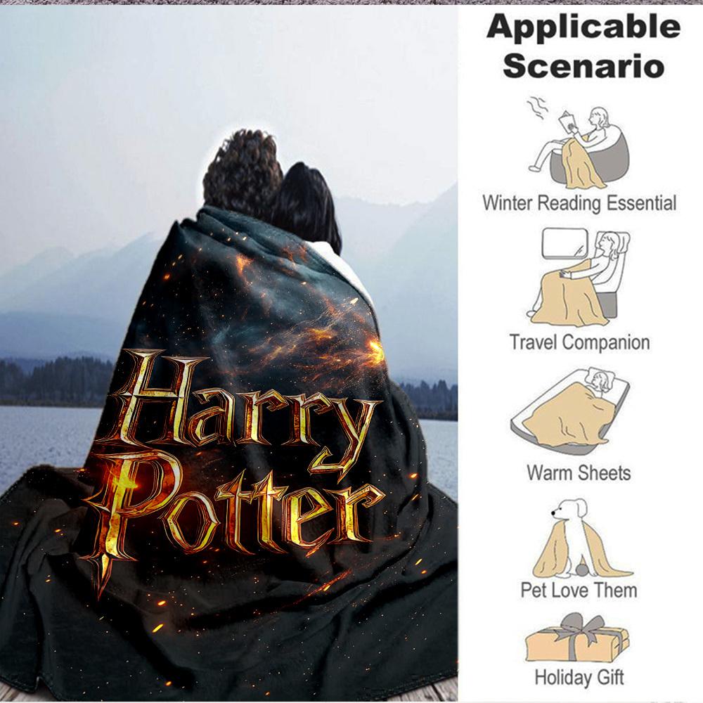 1pc Harry Potter Blanket Lightweight Flannel Throw For Sofa, Bed, Travel, Camping, Livingroom, Office, Couch, Chair, And Bed
