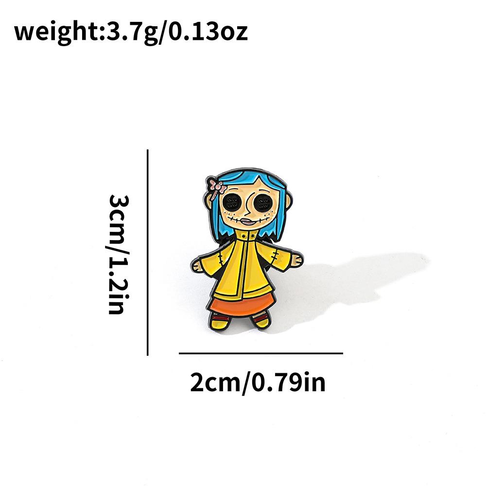 European and American film and television creative personality ghost mother metal badge button man black cat alloy oil drop brooch