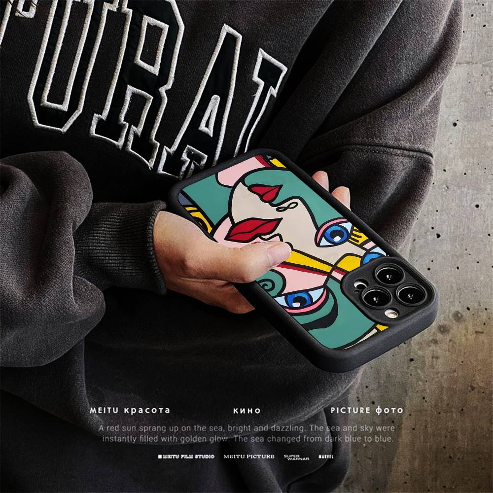 Picasso Abstract Art Painting Phone Case For Iphone 17 16 Pro Max 15 14 13 12 11 Plus Cover Soft TPU