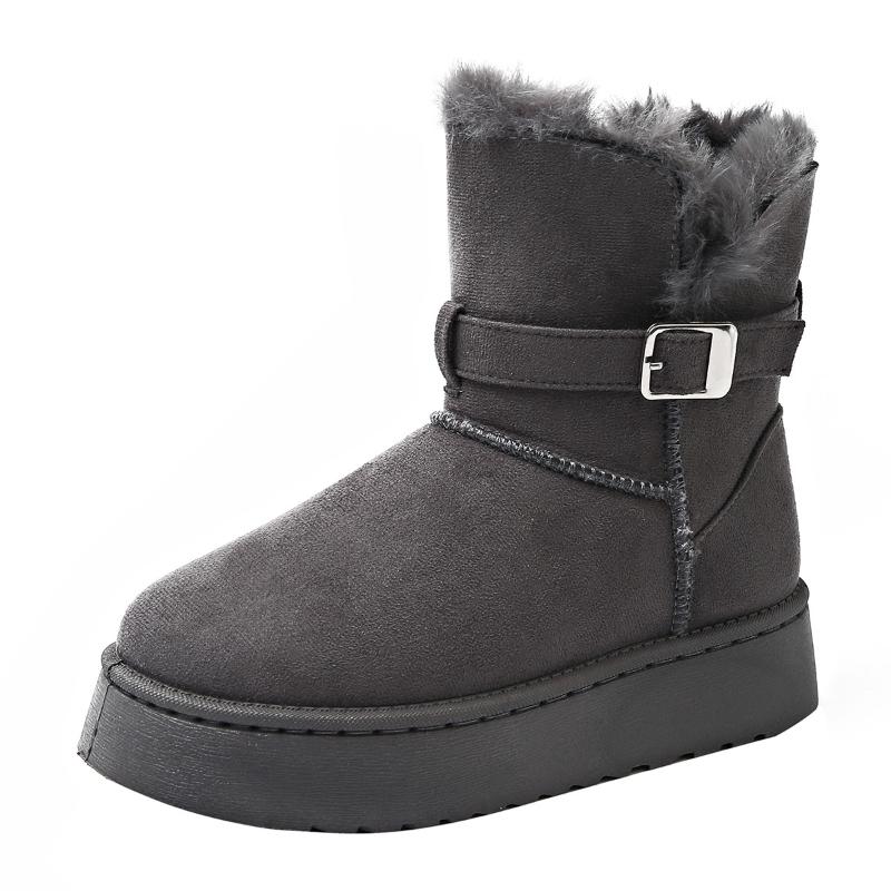 Women's Thick Bottom Mid-Calf Fleece Lined Snow Boots Winter Warm Long Boot Round Toe PVC Outsole Comfortable Leisure Style