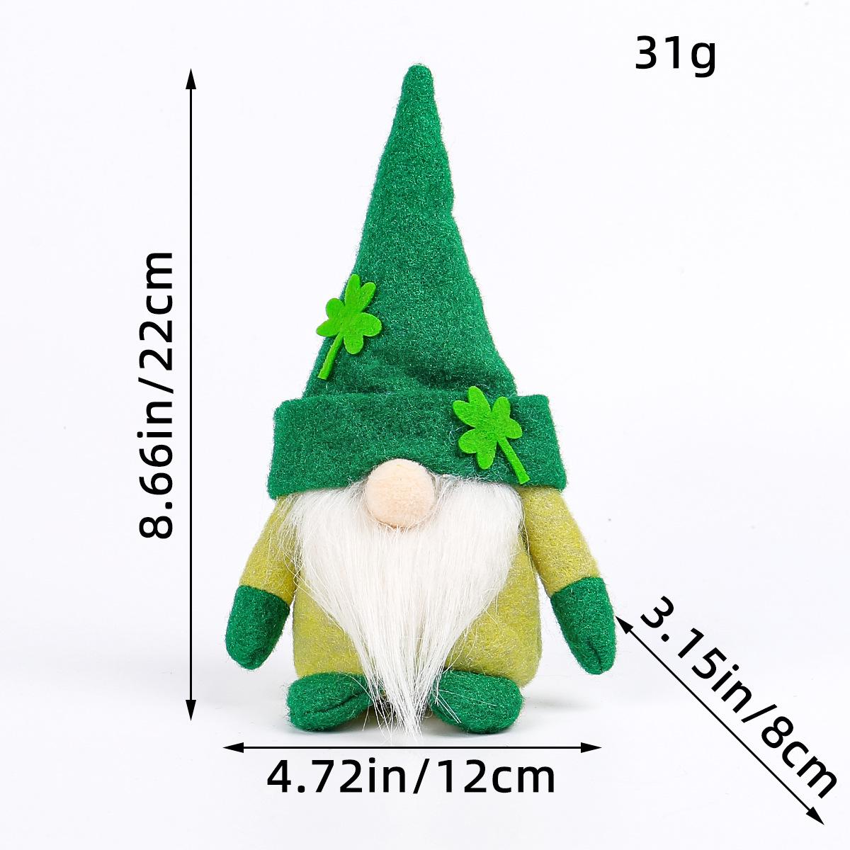 

2PCS New Doll Irish Trick Festival Cuckold St. Patrick s Day Faceless Gnome Dolls Green Leaf Holiday Decoration