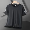 Ice Silk Short Sleeve T-shirt Men's Sports Quick Dry Top Men's Loose Half Sleeve Large Bottom Shirt