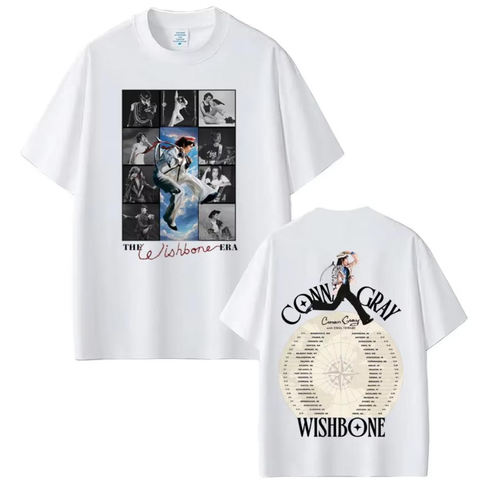 Conan Gray Wishbone World Tour Trička s potiskem Letní Pánská Dámská Vintage Trička Letní Bavlněná Ležérní Trička Topy