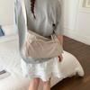 Versatile Lightweight Hobos Shoulder Bags for Women Large Capacity College Student Tote Korean Simple Solid Color Crossbody Bag