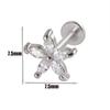 1pcs Surgical Steel Zircon Ear Stud Labret Stud Lip Ring Cartilage Helix Lobe Conch Piercing Moon Earrings Body Piercing Jewelry