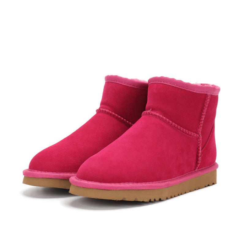 2023 Men Ankle Shoes Woman Leather Fur Snow Boots Australia Winter Shoe Women Man Boot Lady Classic Mini Pink Red Black Fur Bot