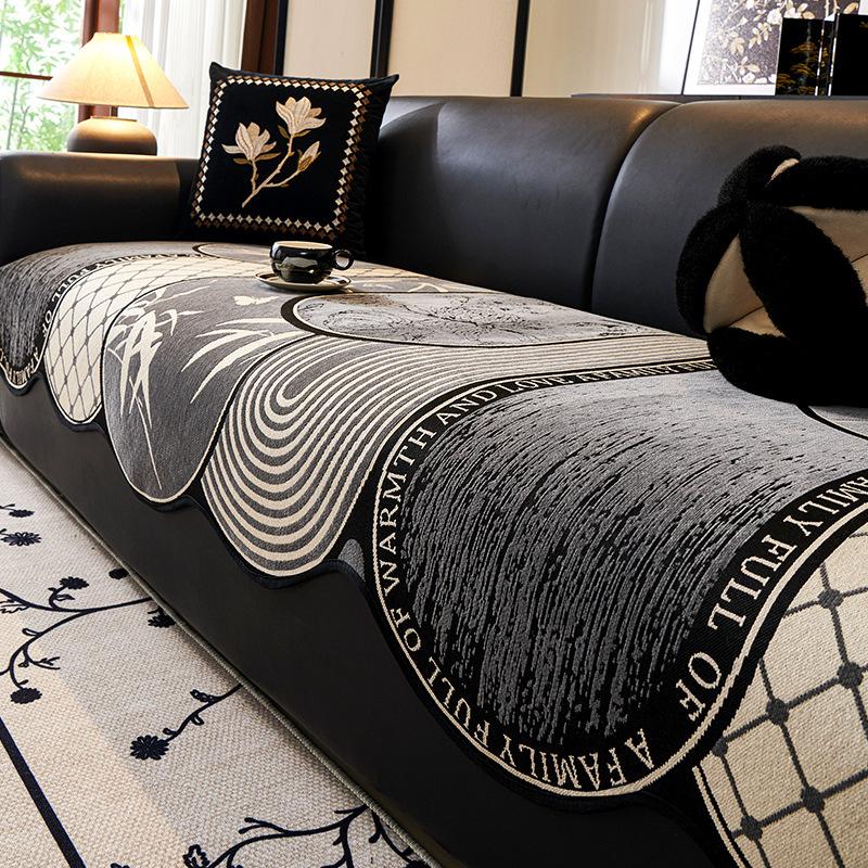 Irregular chenille sofa cushion New Chinese style universal for all seasons 2025 autumn and winter models Non-slip special cover cover cloth towel