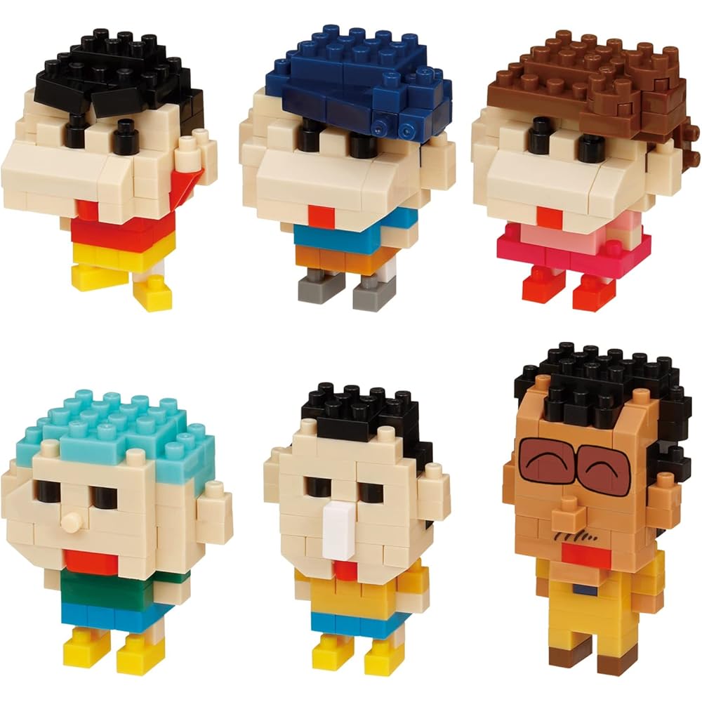 Kawada Mini Nano Block Crayon Shin-chan Vol. 3 Box Set 6 Pieces Collectible Building Toys