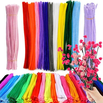 300/500pcs Pipe Cleaners Craft Stems Indoor Decor Handicraft DIY Chenille Stem Flower for Mother's Day Festival Birthday XJM