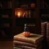 Black Cat Pumpkin Figurine, Resin Halloween Desktop Ornament, Cute Dark Fun Style Decoration for Home Windows Office Party