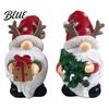 Indoor Christmas Decoration Gnome Figurine Resin Red Santa Dwarf Statue with Tree/Gift Box Festive Ornament for Showcase Tomte Swedish Nordic Table